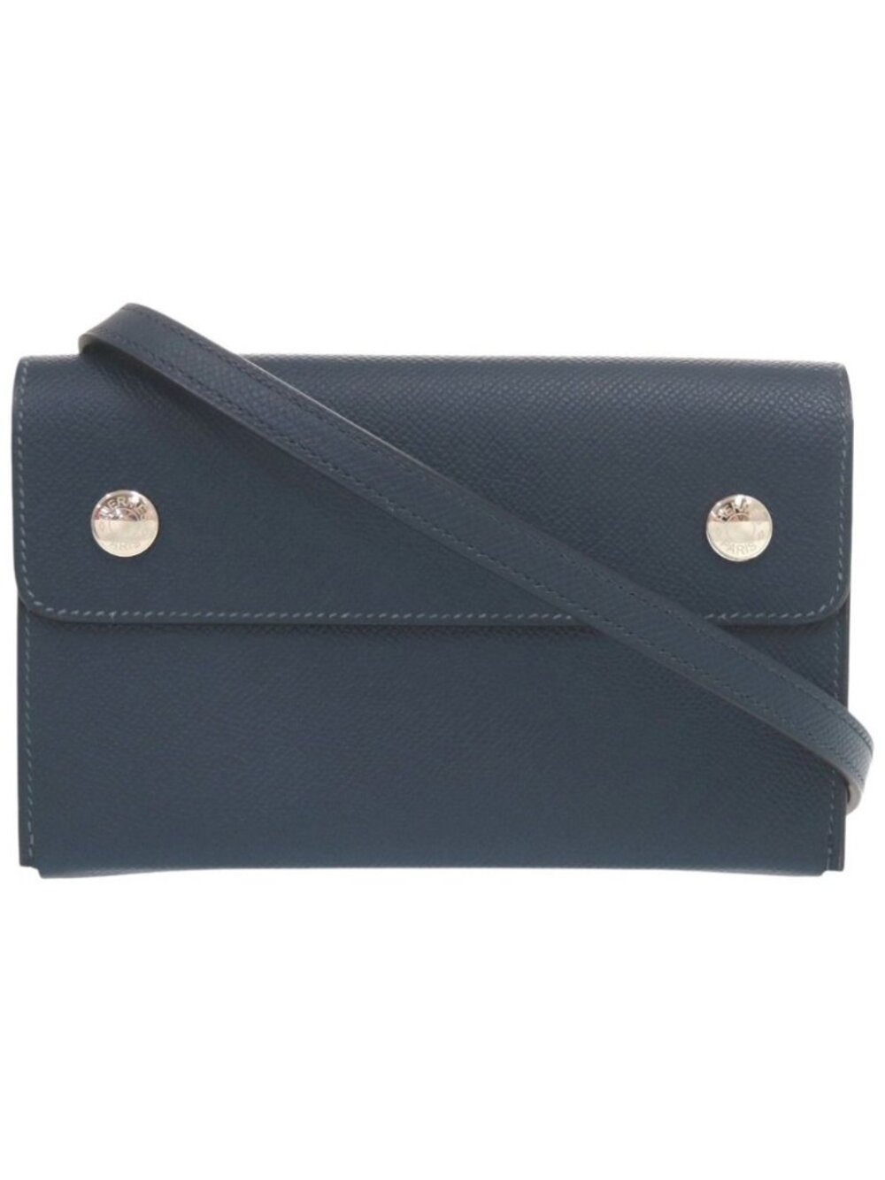 Hermes Nappe-to-Go Veau Epsom Blue Deplus Silver Shoulder Bag